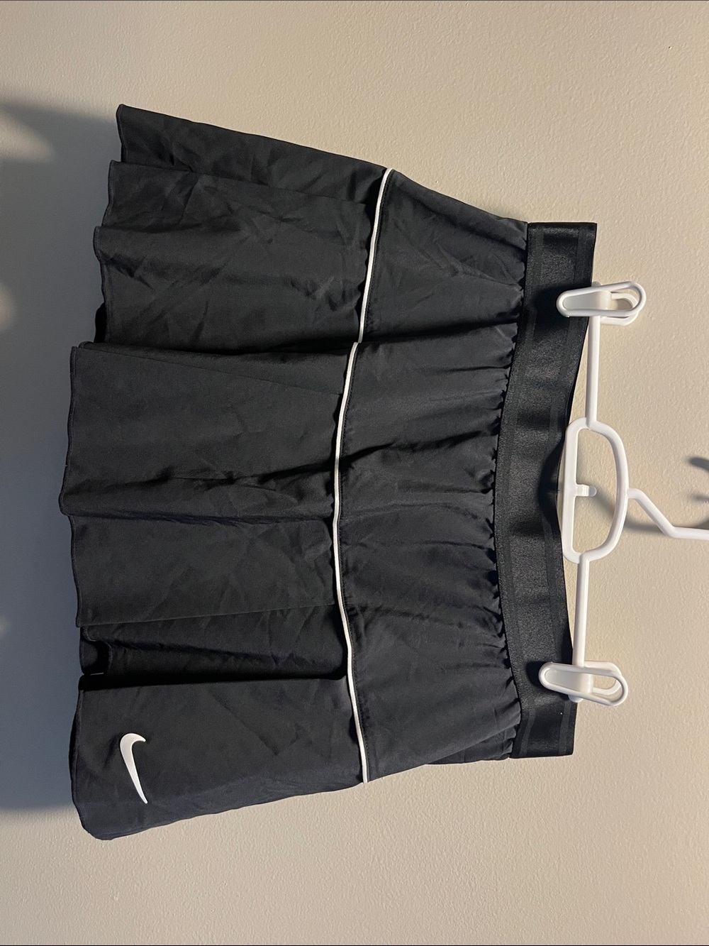 Nike Dri Fit Woman’s Black Athletic Skirt with White Piping
